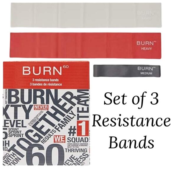 Burn 60 Set of 3 Resistance‎ Bands - Picture 1 of 5